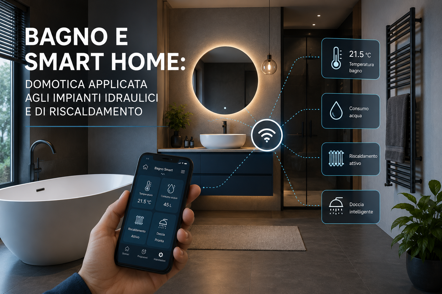 Bagno e smart home: domotica applicata agli impianti idraulici e di riscaldamento