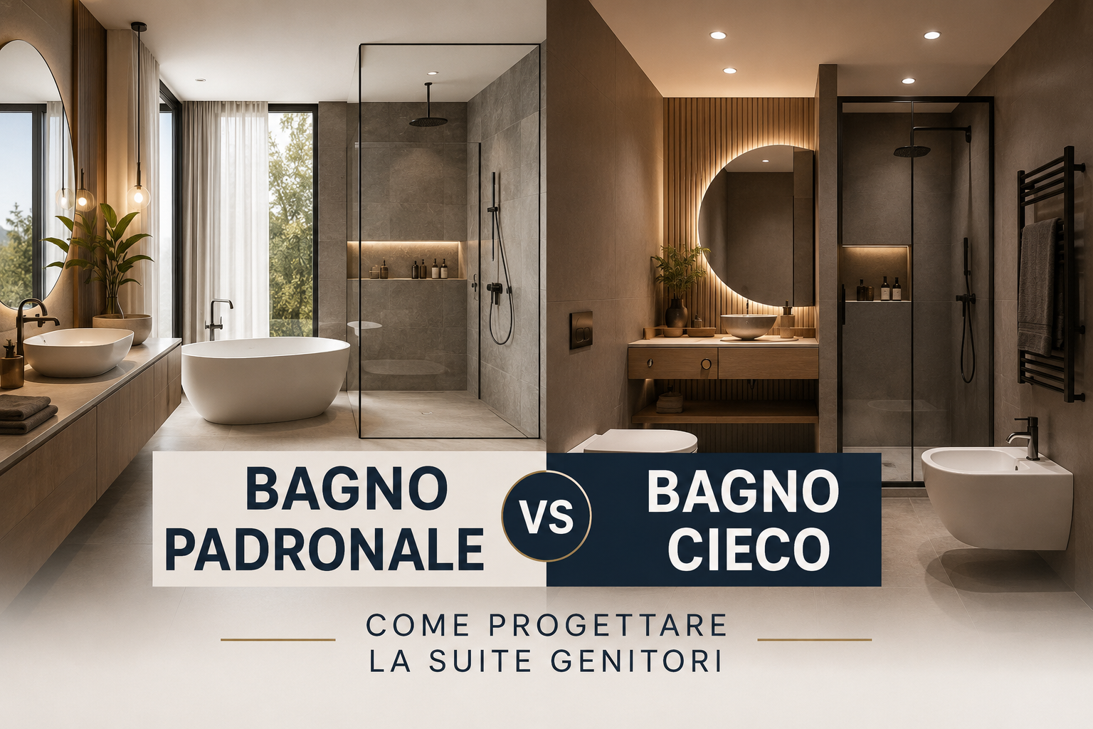 Bagno padronale vs bagno cieco: come progettare la suite genitori