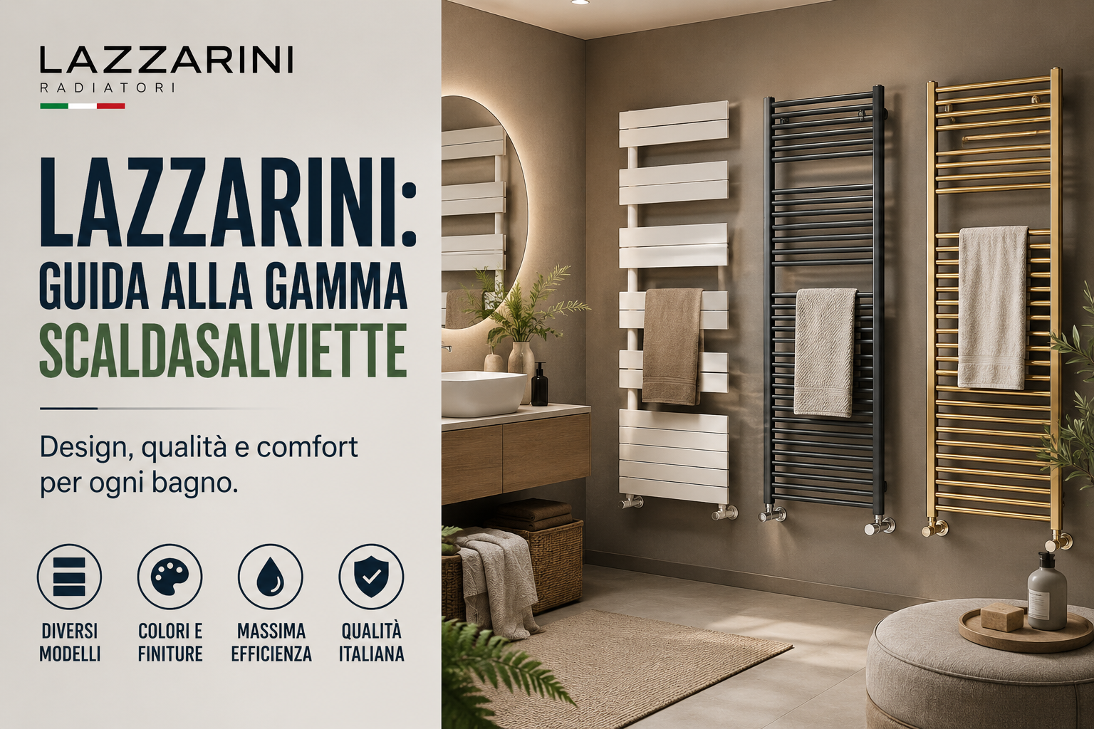 Lazzarini: guida alla gamma scaldasalviette