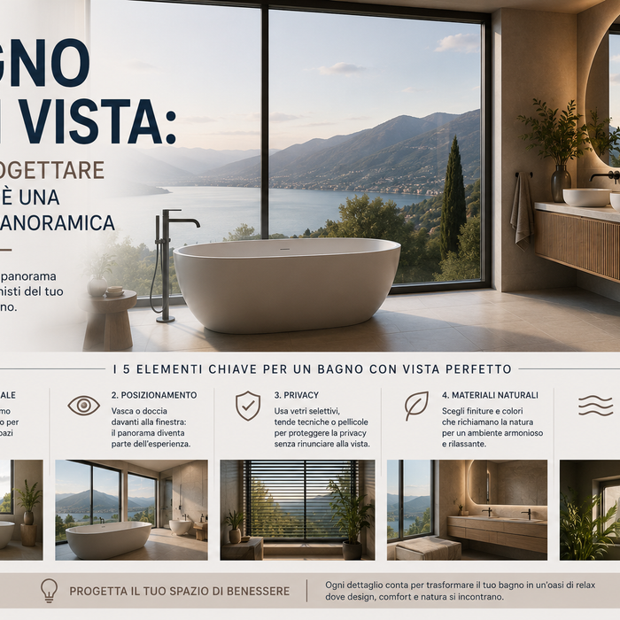 Bagno con vista: come progettare quando c'è una finestra panoramica