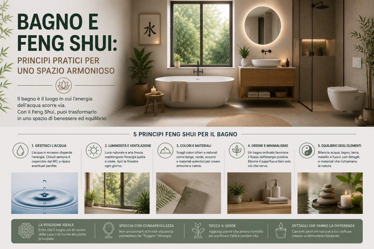 Bagno e Feng Shui: principi pratici per uno spazio armonioso