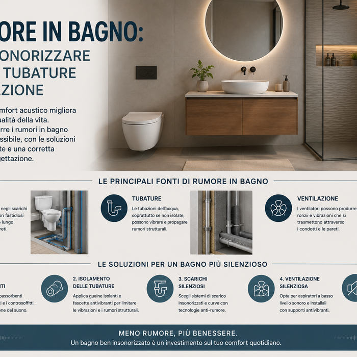 Il rumore in bagno: come insonorizzare scarichi, tubature e ventilazione