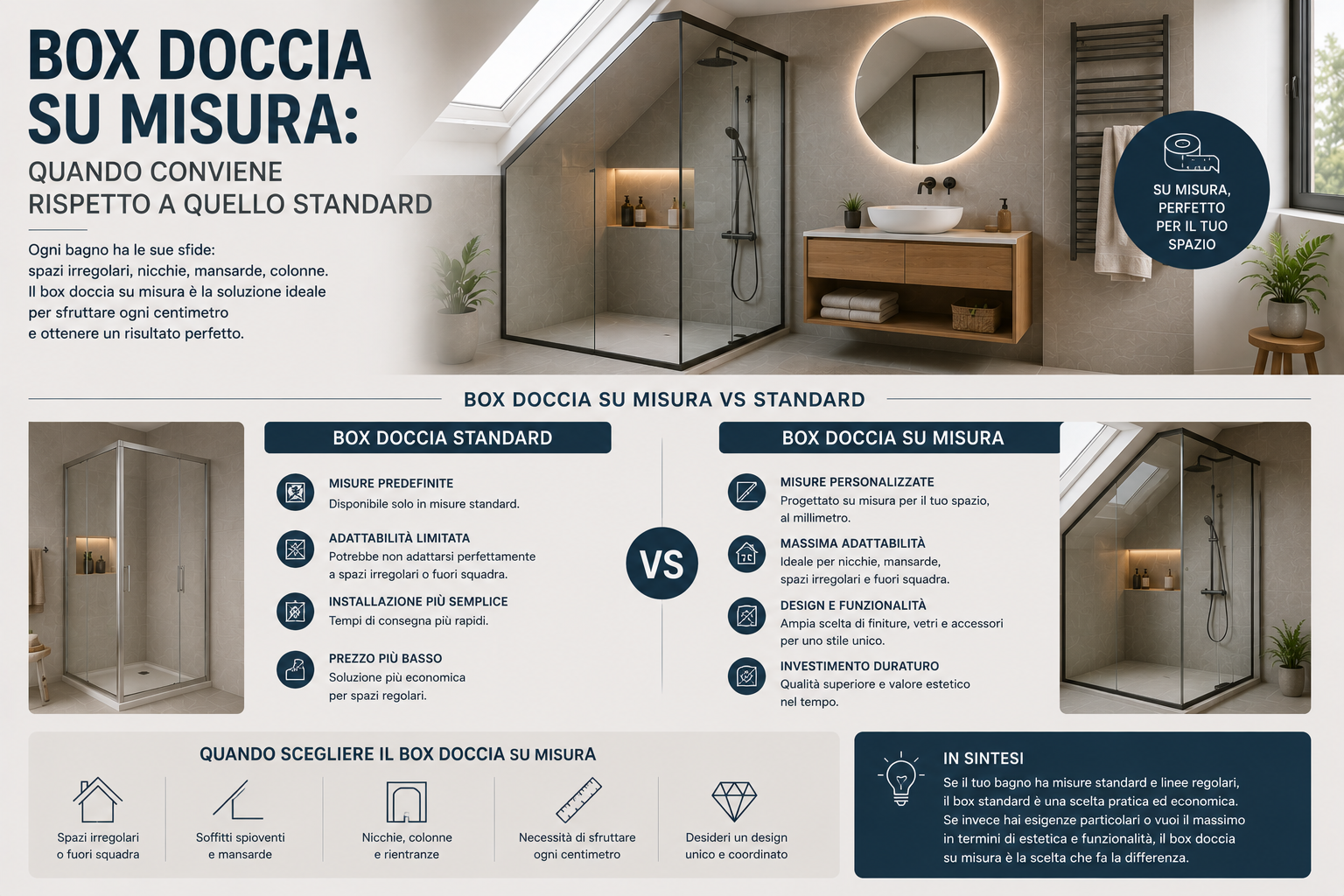 Box doccia su misura: quando conviene rispetto a quello standard