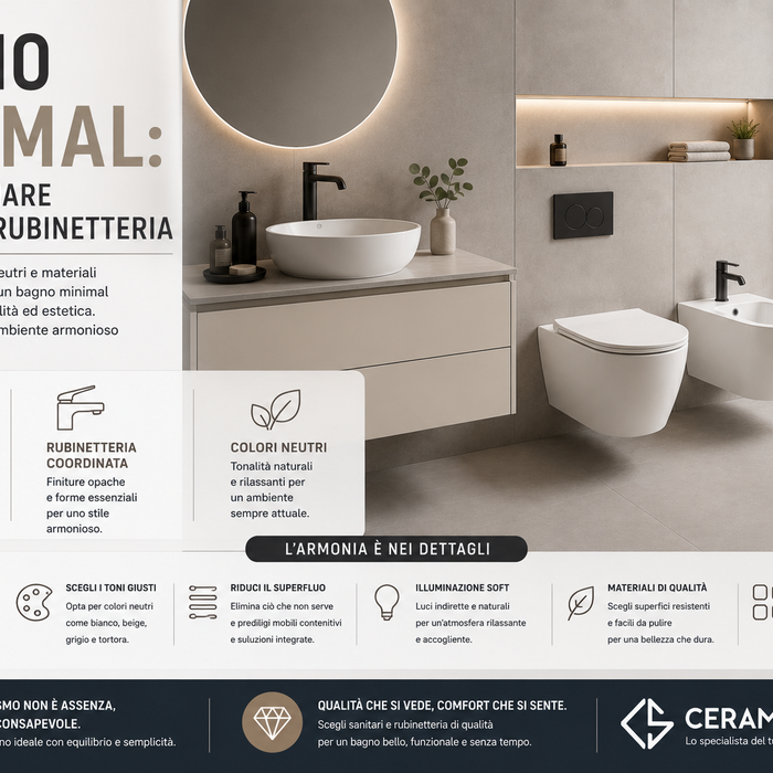 Bagno minimal: come abbinare sanitari e rubinetteria