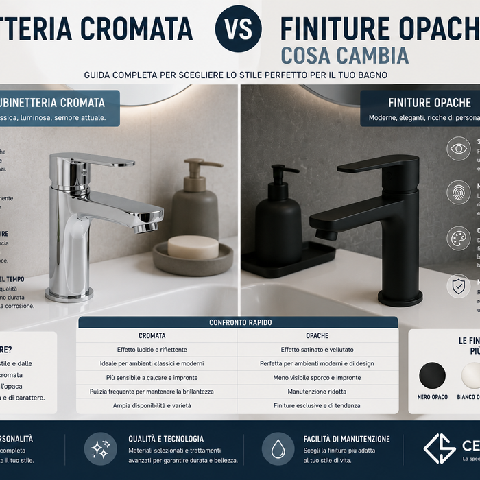 Rubinetteria cromata vs finiture opache: cosa cambia