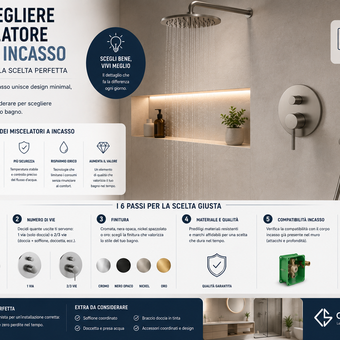 Come scegliere il miscelatore doccia a incasso