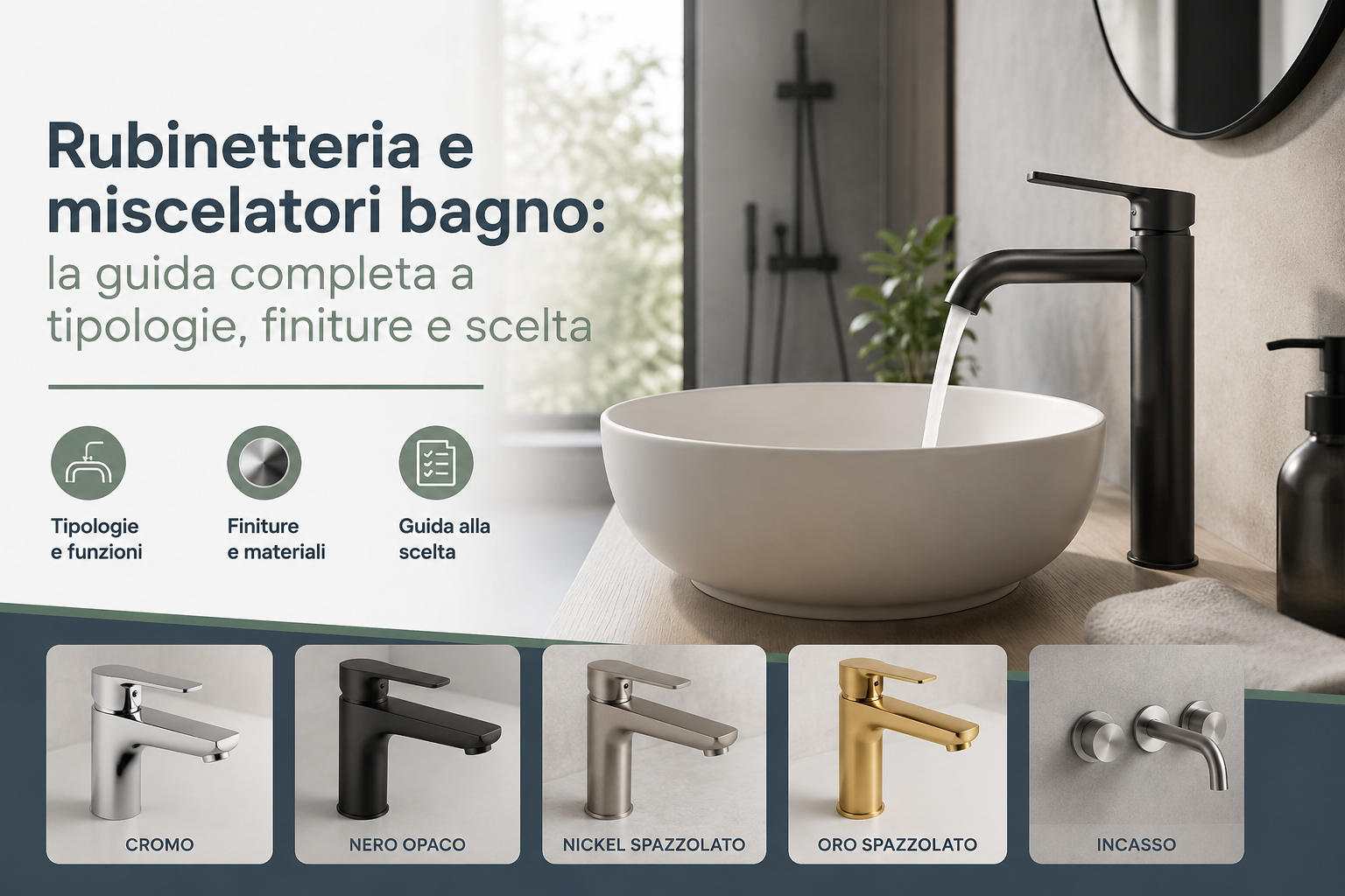 Rubinetteria e miscelatori bagno: la guida completa a tipologie, finiture e scelta