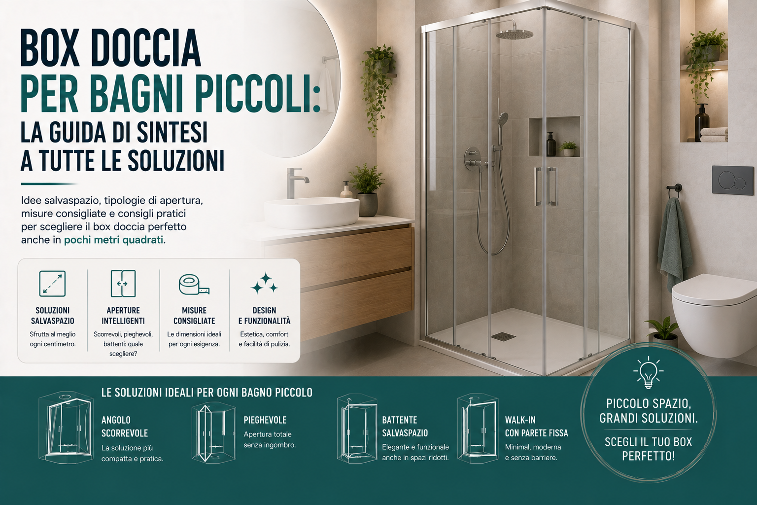 Box doccia per bagni piccoli: la guida di sintesi a tutte le soluzioni