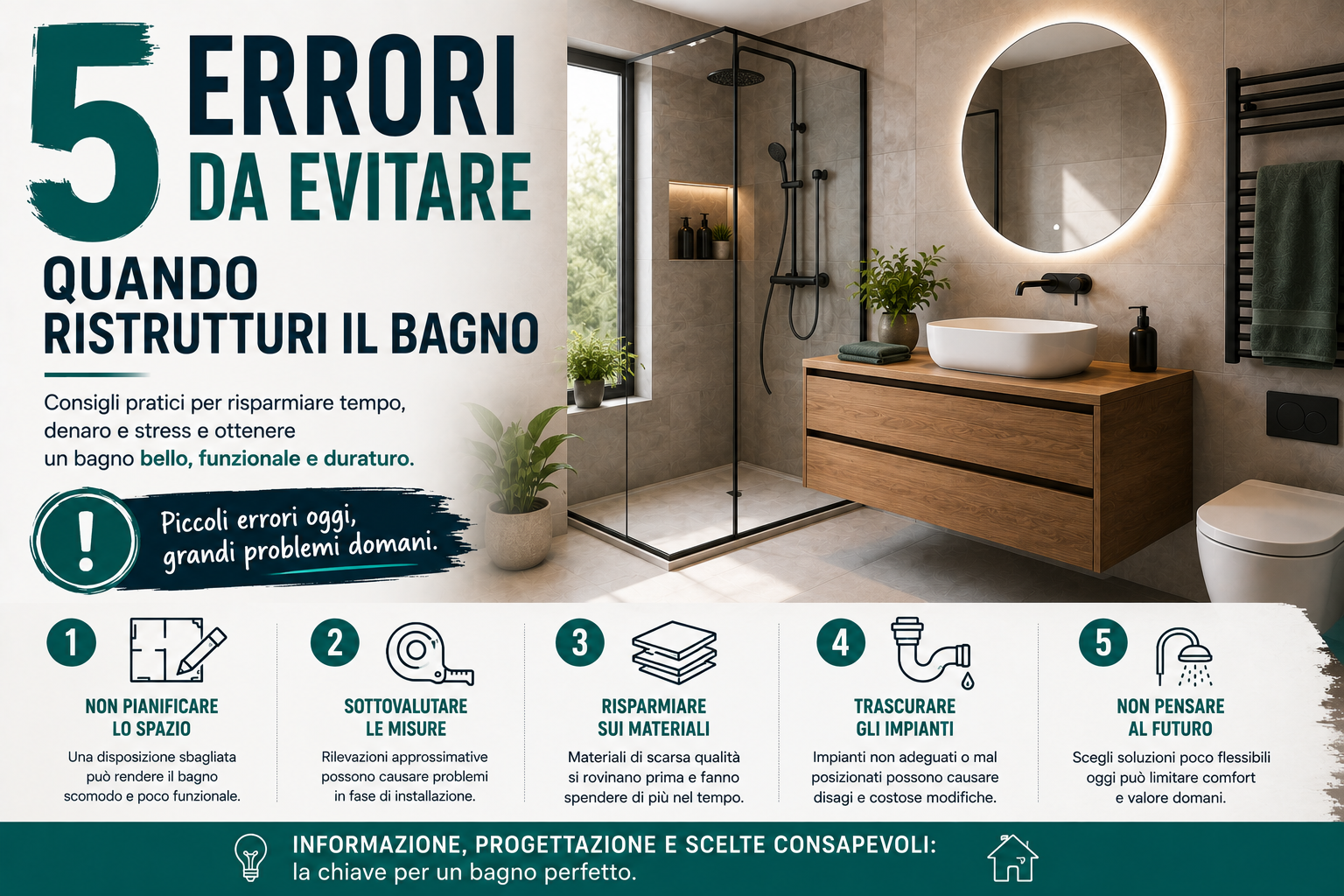 5 errori da evitare quando ristrutturi il bagno