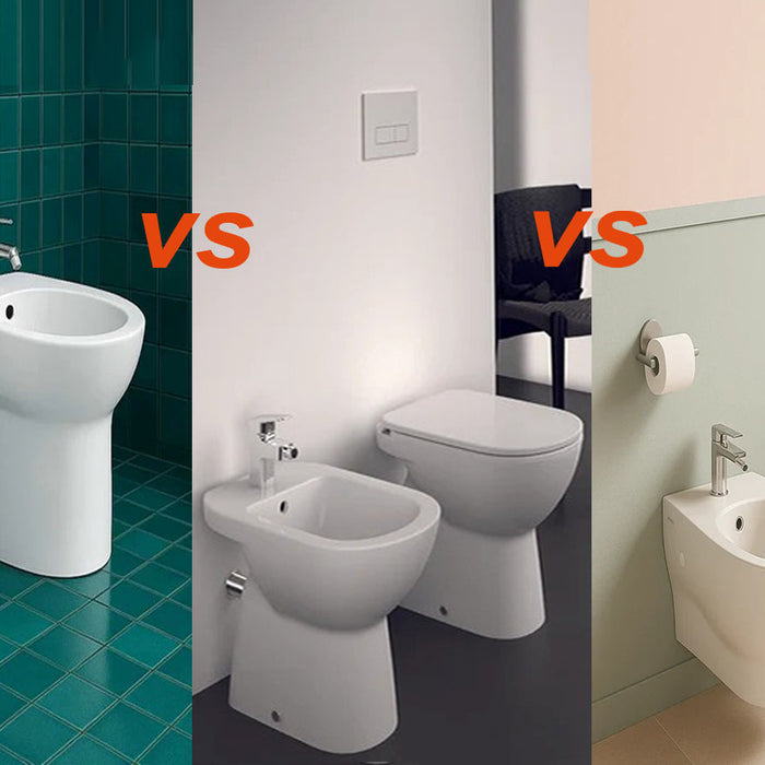 Confronto tra sanitari filo muro, a terra tradizionali e sospesi