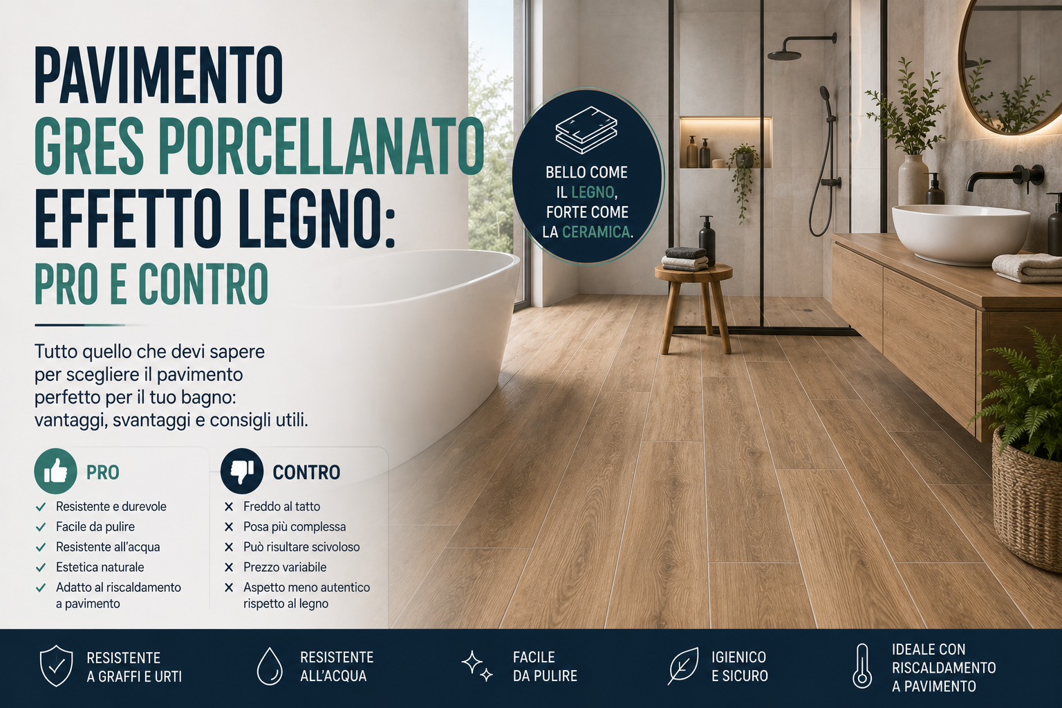 Pavimento gres porcellanato effetto legno: pro e contro