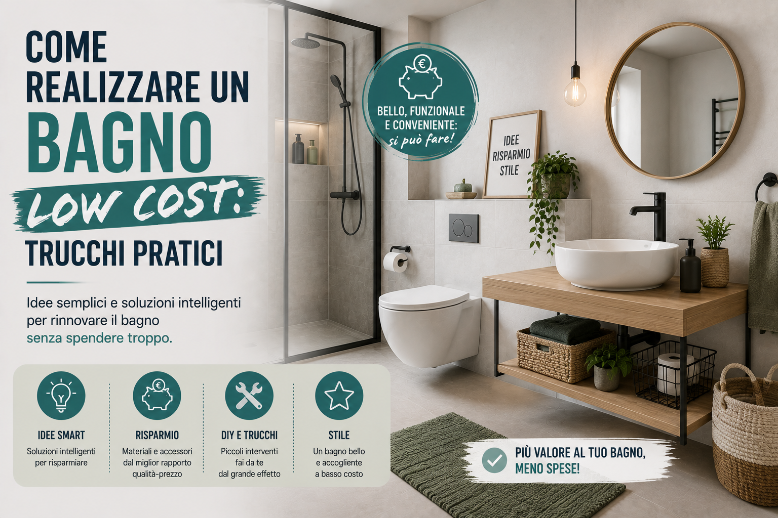 Come realizzare un bagno low cost: trucchi pratici