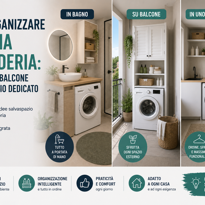 Come organizzare la zona lavanderia: in bagno, su balcone o in uno spazio dedicato