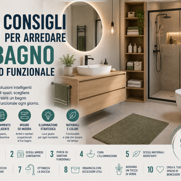 10 consigli per arredare il bagno in modo funzionale