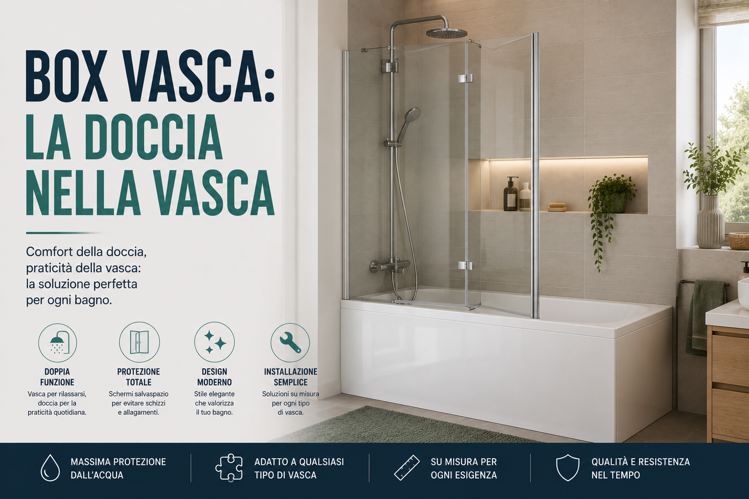 Box vasca: la doccia nella vasca