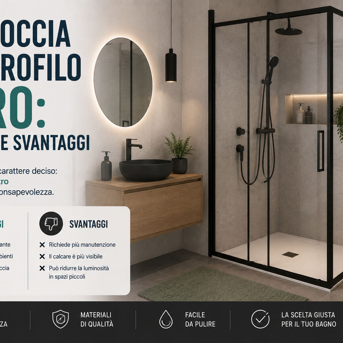 Box doccia con profilo nero: vantaggi e svantaggi