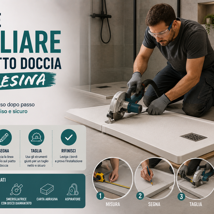 Come tagliare un piatto doccia in resina