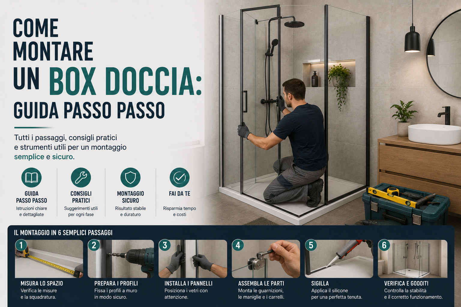 Come montare un box doccia: guida passo passo