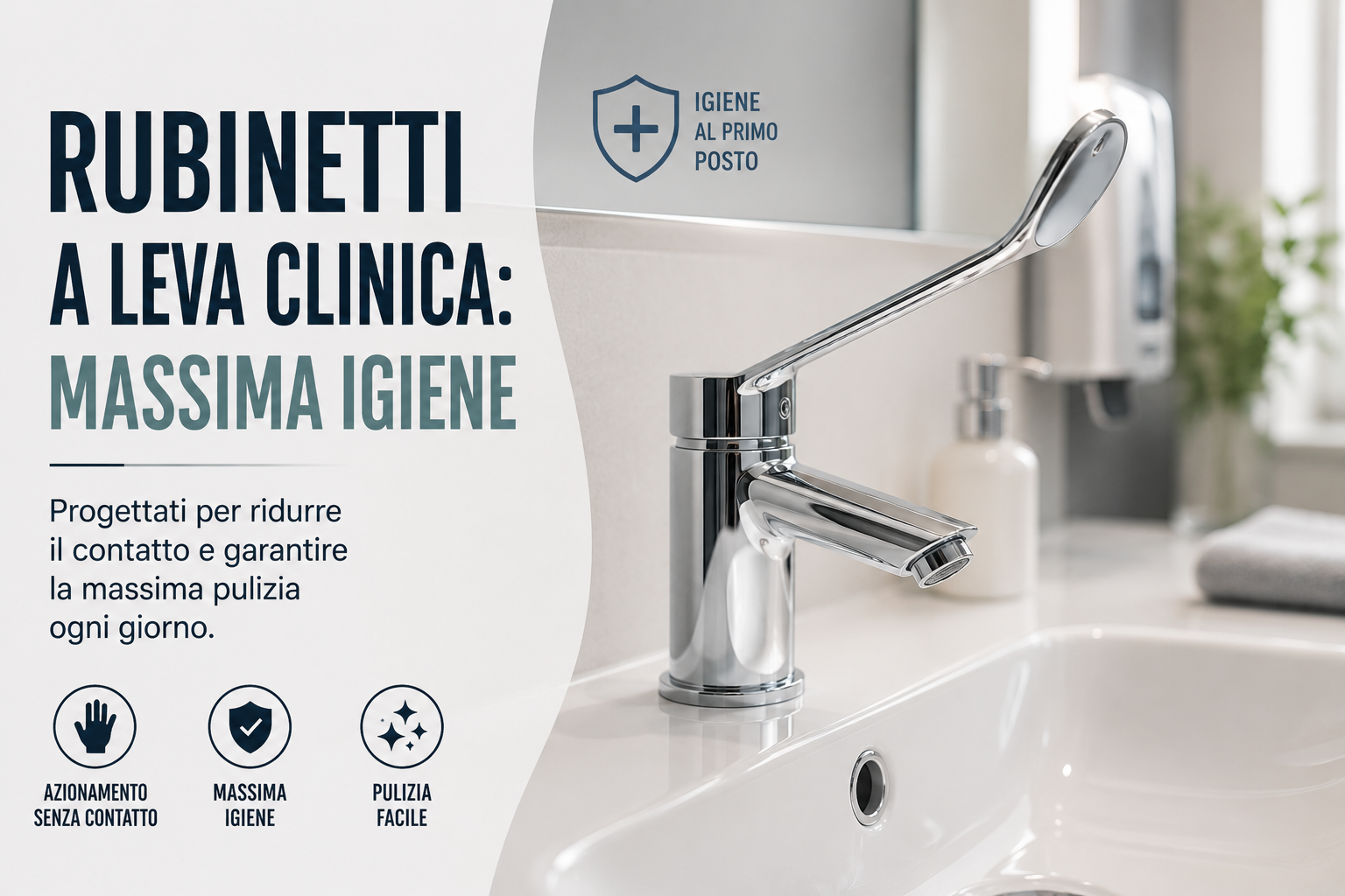 Rubinetti a leva clinica: massima igiene