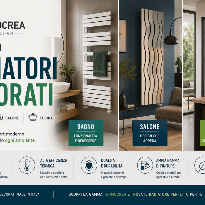 Termocrea: guida ai radiatori decorati per bagno, salone e cucina