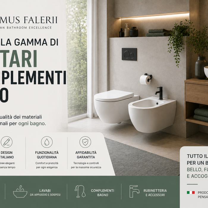 Domus Falerii: guida alla gamma di sanitari e complementi bagno