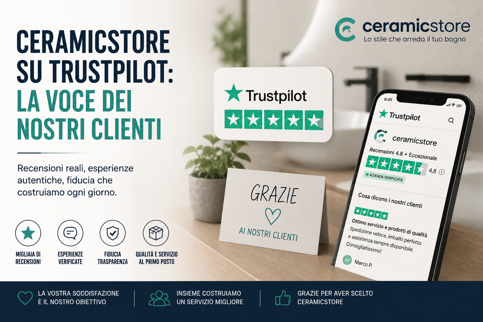 CeramicStore su Trustpilot: la voce dei nostri clienti