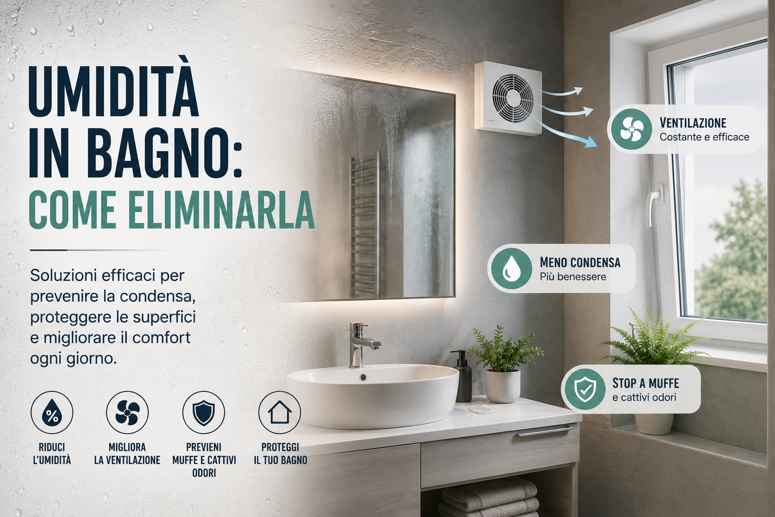 Umidità in bagno: come eliminarla