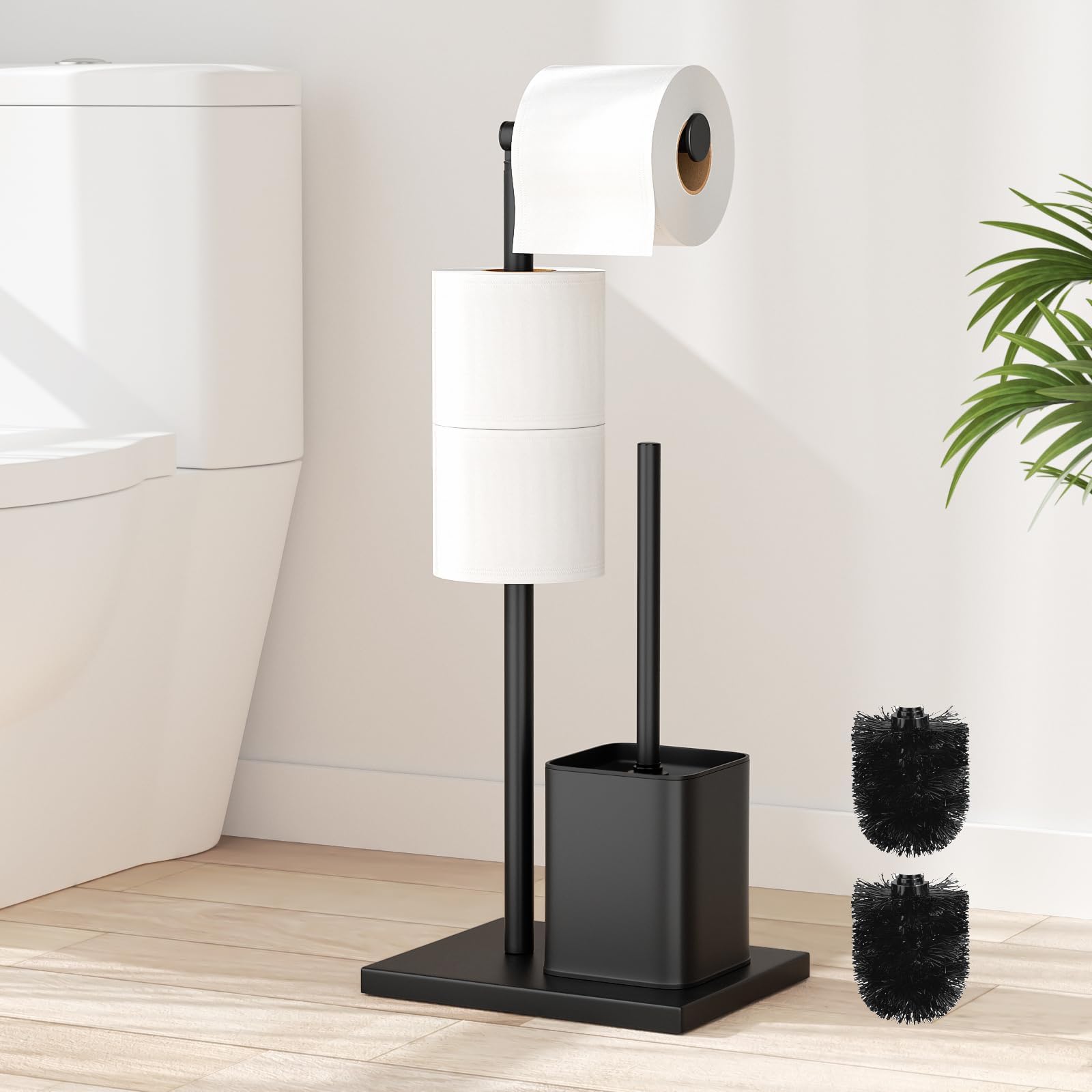Piantana bagno multifunzione: porta rotolo e scopino in un unico oggetto