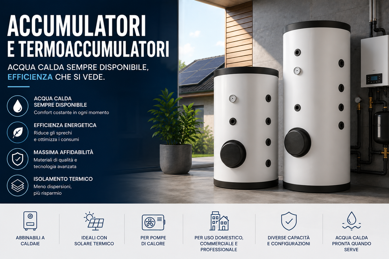 Accumulatori, Termoaccumulatori e bollitori