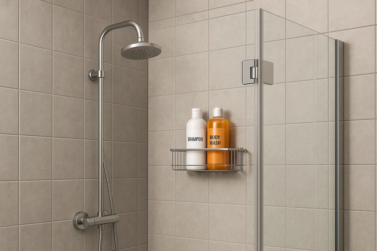 Neodrain Mensola angolare per doccia, in acciaio inox 304, senza foratura, organizer per il bagno, 2 pezzi Neodrain Mensola angolare per doccia, in acciaio inox 304, senza foratura, organizer per il bagno, 2 pezzi