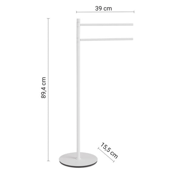 Piantana Portasalviette in acciaio inox Bianco Matt Gedy Mida