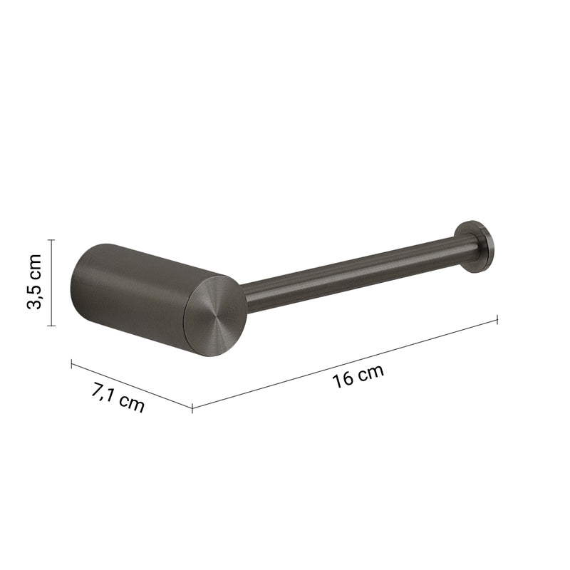 Portarotolo singolo in acciaio inox finitura Gun Metal Gedy collezione Ande