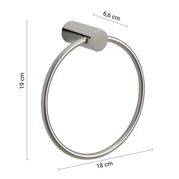 Porta salviette ad Anello in acciaio inox finitura Cromato Lucido Gedy collezione Ande