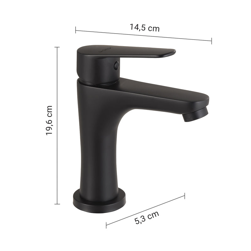 MISCELATORE LAVABO BASSO COMO NERO MATT