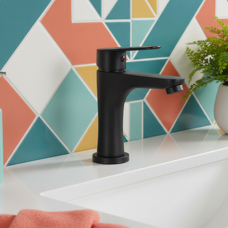 Miscelatore lavabo senza scarico Gedy Collezione Como Finitura NERO MATT