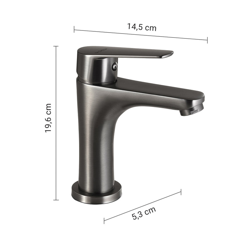 MISCELATORE LAVABO BASSO COMO GUN METAL