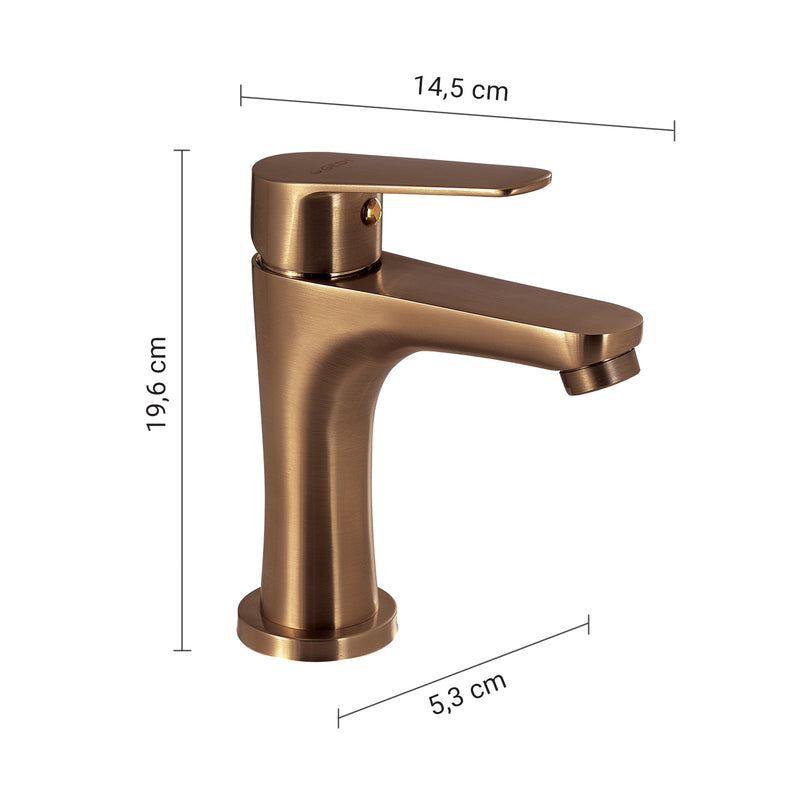 MISCELATORE LAVABO BASSO COMO ORO ROSA