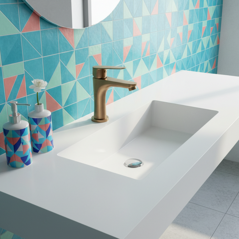 Miscelatore lavabo senza scarico Gedy Collezione Como Finitura ORO ROSA