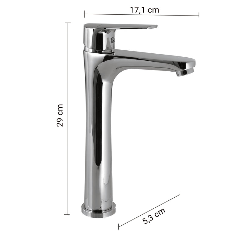 MISCELATORE LAVABO ALTO COMO CROMO