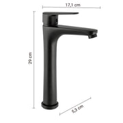 MISCELATORE LAVABO ALTO COMO NERO MATT