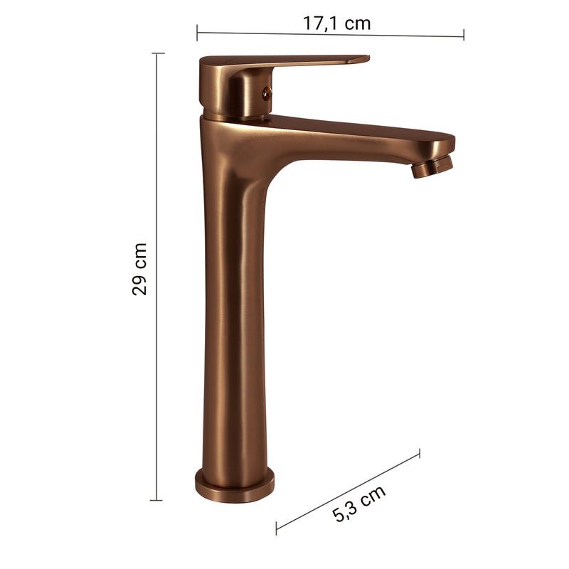 MISCELATORE LAVABO ALTO COMO ORO ROSA