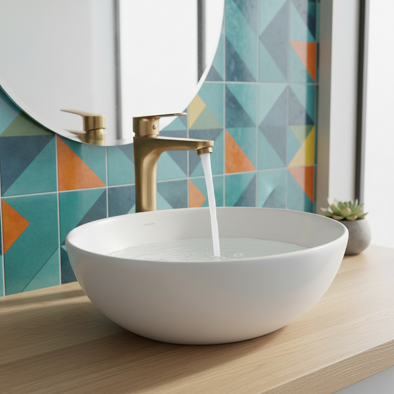MISCELATORE LAVABO ALTO COMO ORO MATT