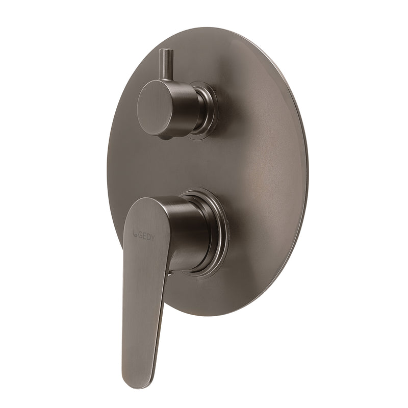 MISCELATORE INCASSO DOCCIA CON DEVIATORE COMO GUN METAL