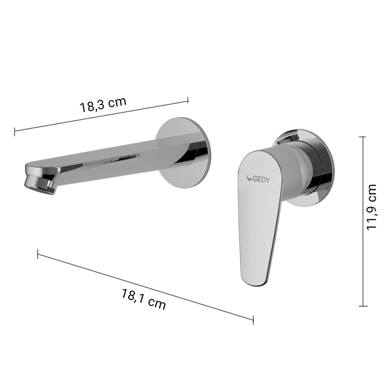 MISCELATORE LAVABO DA MURO COMO CROMO