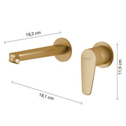 MISCELATORE LAVABO DA MURO COMO ORO MATT