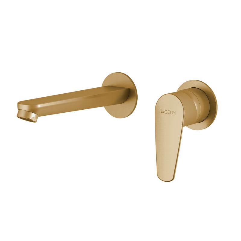 MISCELATORE LAVABO DA MURO COMO ORO MATT