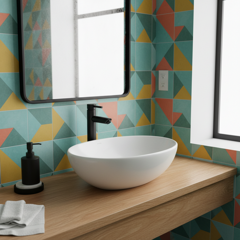 Miscelatore Lavabo Alto Gedy collezione Garda Finitura NERO MATT