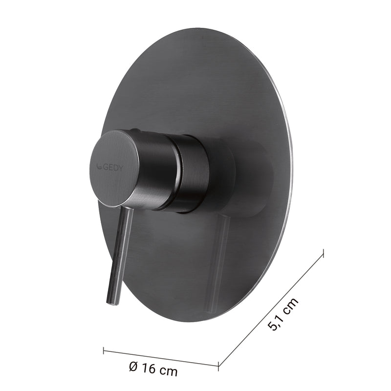 MISCELATORE INCASSO DOCCIA GARDA GUN METAL