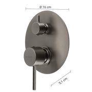 MISCELATORE INCASSO DOCCIA CON DEVIATORE GARDA GUN METAL