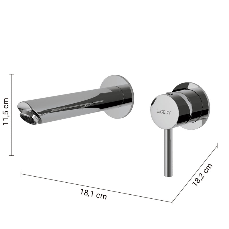 MISCELATORE LAVABO DA MURO GARDA CROMO